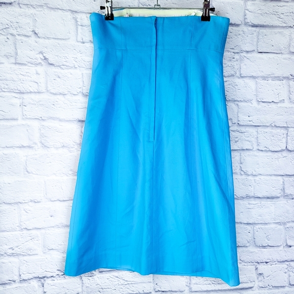 Lilly Pulitzer Blue Stitched Coral Strapless Dress - Picture 3 of 13